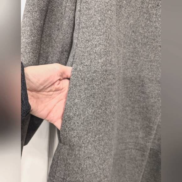 Jones New York Women's Stand-Collar gray pea soft cozy warm wool midi Coat sz 6 - Picture 5 of 10